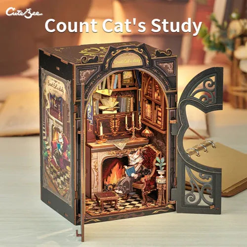 Count Cat's Study — Kit Book Nook DIY