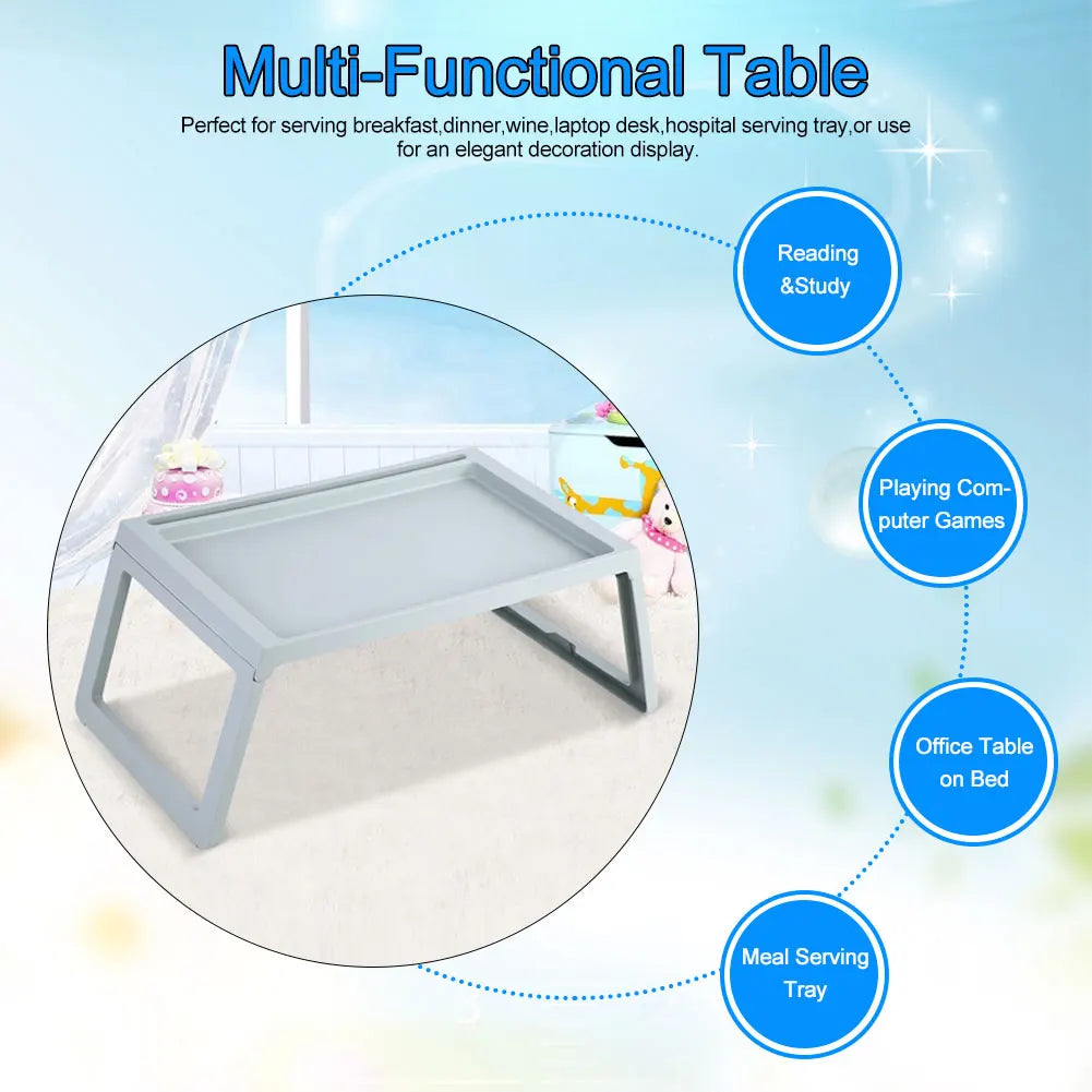 Foldable Bed Table – Portable Laptop Desk & Breakfast Tray