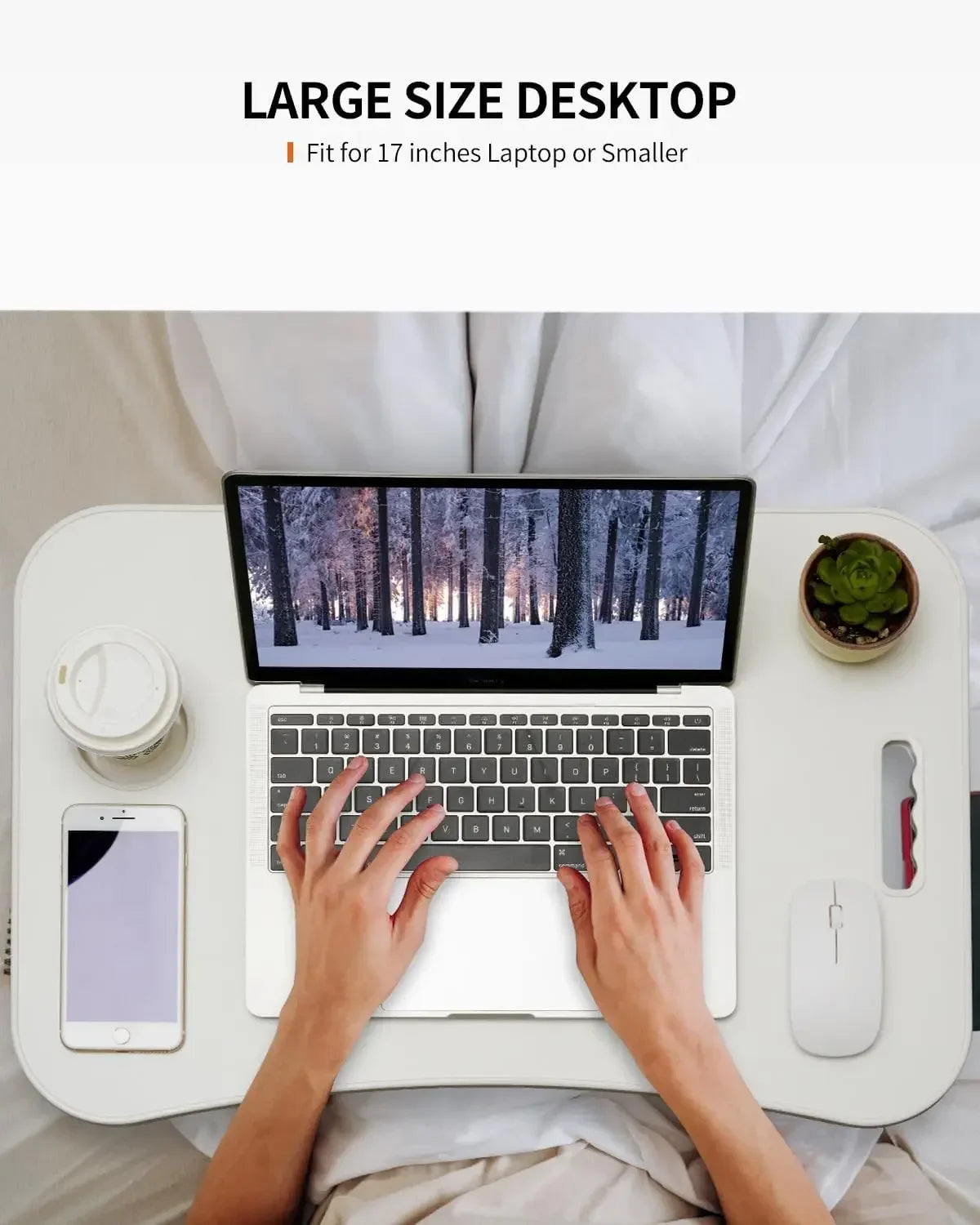 Foldable Laptop Table with Cup Holder – Portable Lap Desk for Bed & Sofa