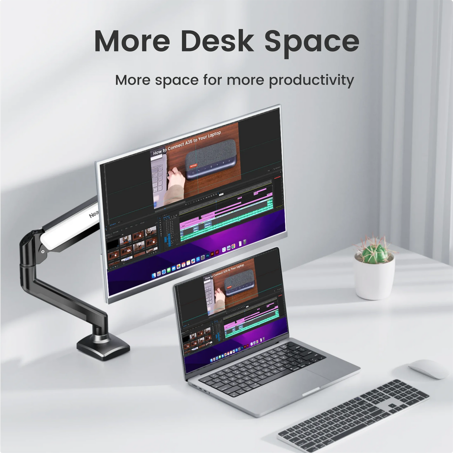 NearHub MS-001 Monitor Arm – Flexible Single Screen Mount
