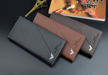 New Men's Wallet Men's Long Wallet Vertical Thin Youth Soft Wallet Multi-card Large Capacity Fashion Suit Bag Movadek