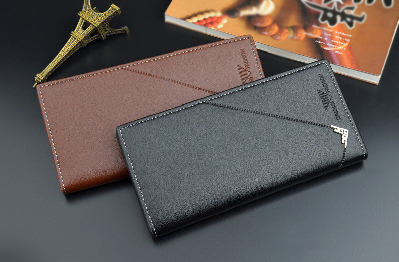 New Men's Wallet Men's Long Wallet Vertical Thin Youth Soft Wallet Multi-card Large Capacity Fashion Suit Bag Movadek