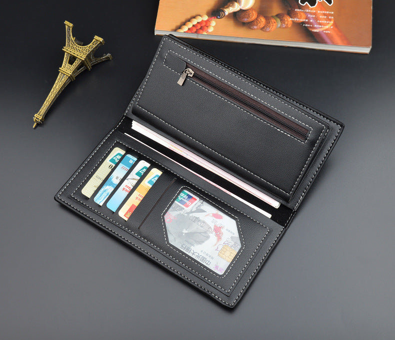 New Men's Wallet Men's Long Wallet Vertical Thin Youth Soft Wallet Multi-card Large Capacity Fashion Suit Bag Movadek