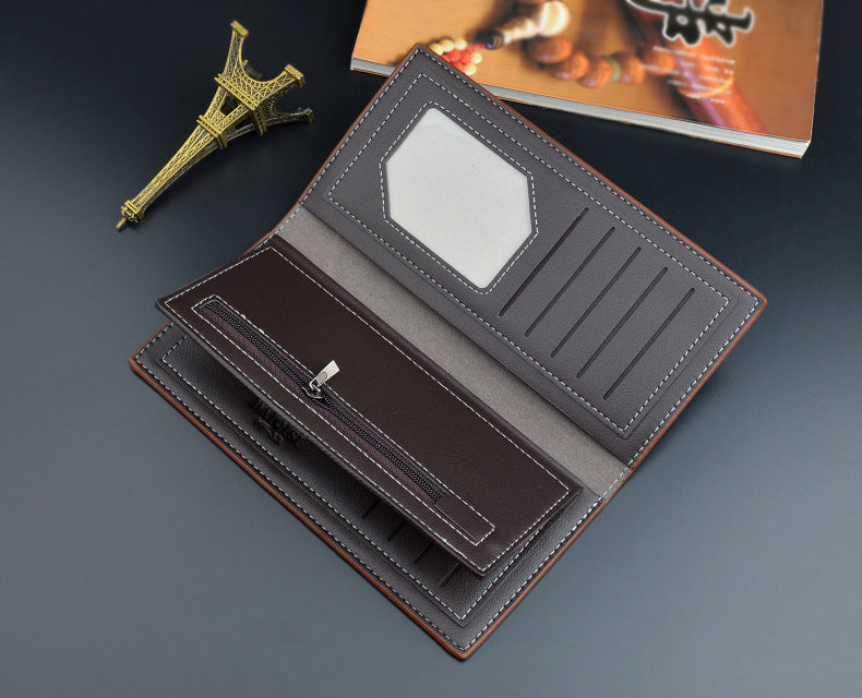 New Men's Wallet Men's Long Wallet Vertical Thin Youth Soft Wallet Multi-card Large Capacity Fashion Suit Bag Movadek