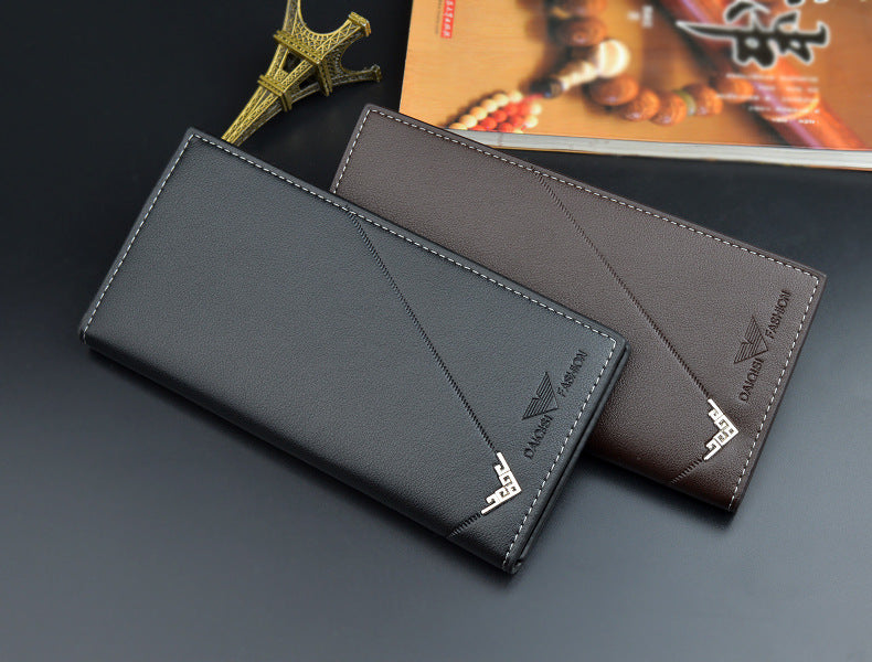 New Men's Wallet Men's Long Wallet Vertical Thin Youth Soft Wallet Multi-card Large Capacity Fashion Suit Bag Movadek