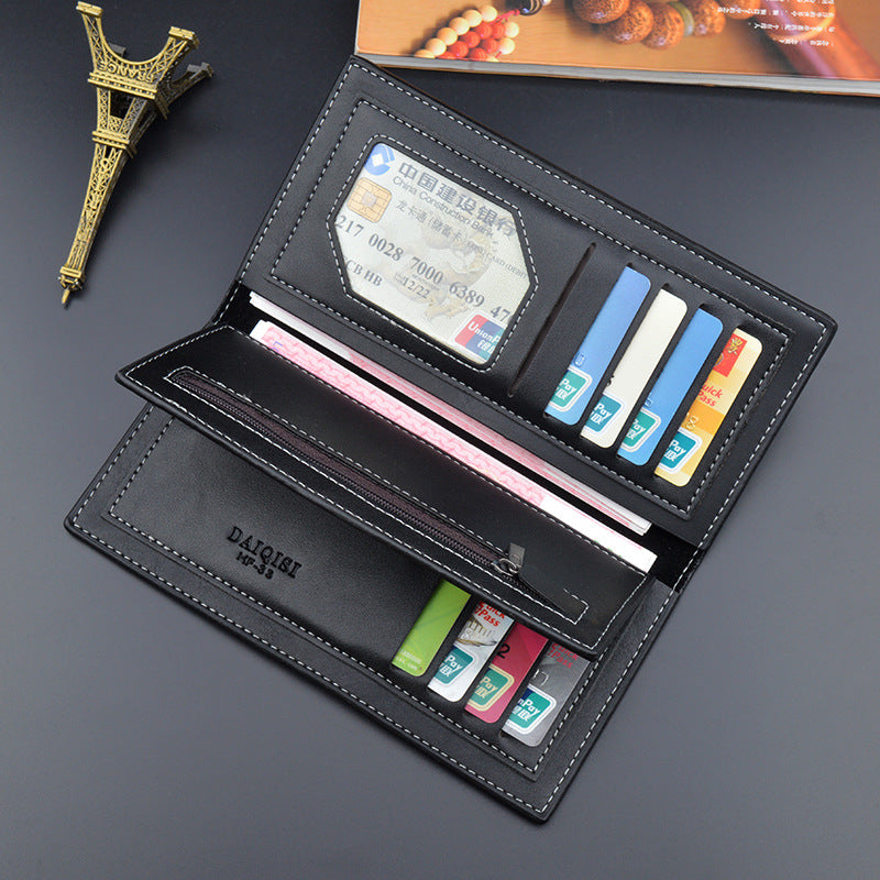 New Men's Wallet Men's Long Wallet Vertical Thin Youth Soft Wallet Multi-card Large Capacity Fashion Suit Bag Movadek