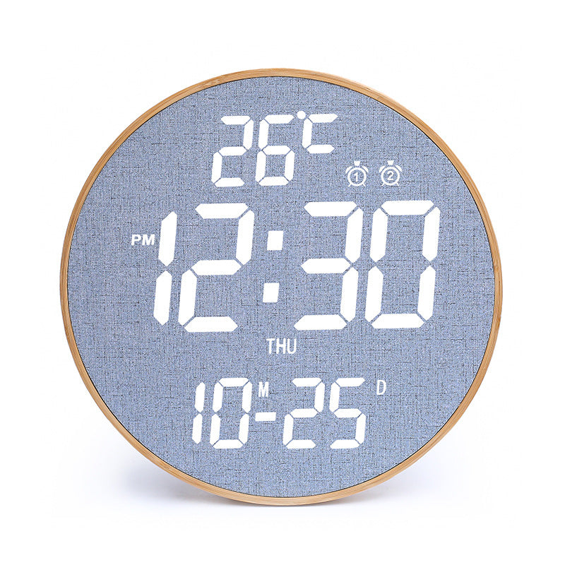 Horloge murale LED bambou avec télécommande — Design intemporel et minimaliste Movadek