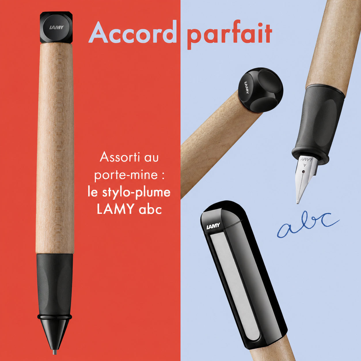 Lamy abc black — stylo plume enfant disponible en version droitier ou gaucher