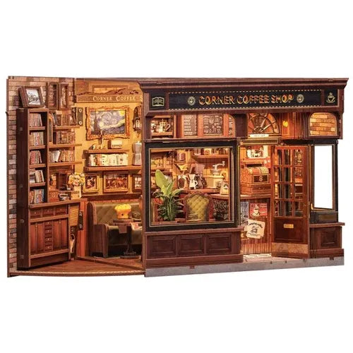 Corner Coffee Shop — Kit Maison Miniature DIY