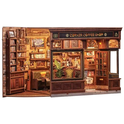 Corner Coffee Shop — Kit Maison Miniature DIY