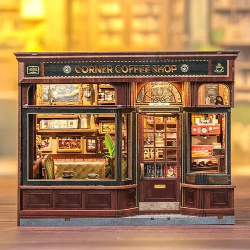 Corner Coffee Shop — Kit Maison Miniature DIY