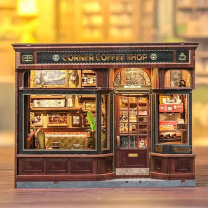 Corner Coffee Shop — Kit Maison Miniature DIY
