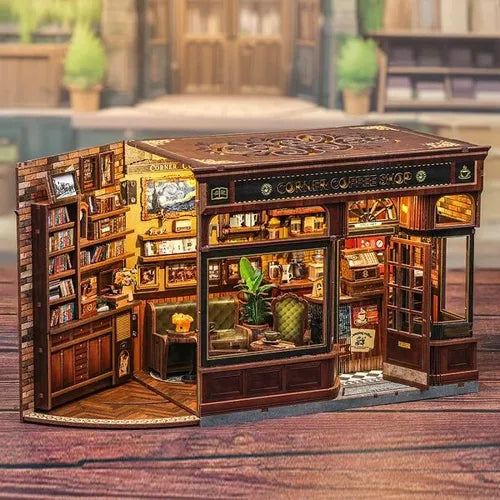 Corner Coffee Shop — Kit Maison Miniature DIY