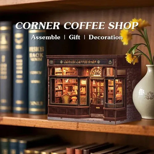 Corner Coffee Shop — Kit Maison Miniature DIY