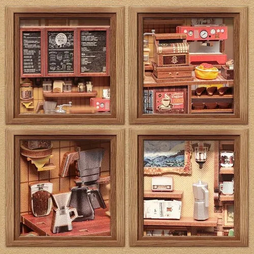 Corner Coffee Shop — Kit Maison Miniature DIY