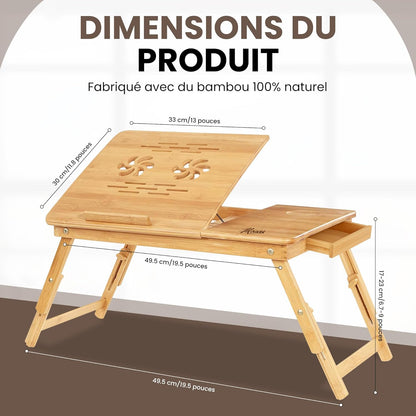 Adjustable Laptop Desk with Storage – Foldable & Portable Stand