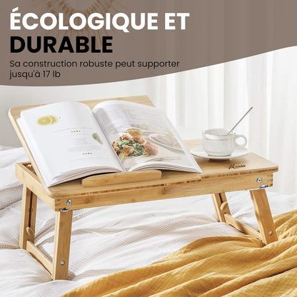 Adjustable Laptop Desk with Storage – Foldable & Portable Stand