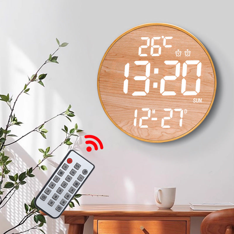 Horloge murale LED bambou avec télécommande — Design intemporel et minimaliste Movadek