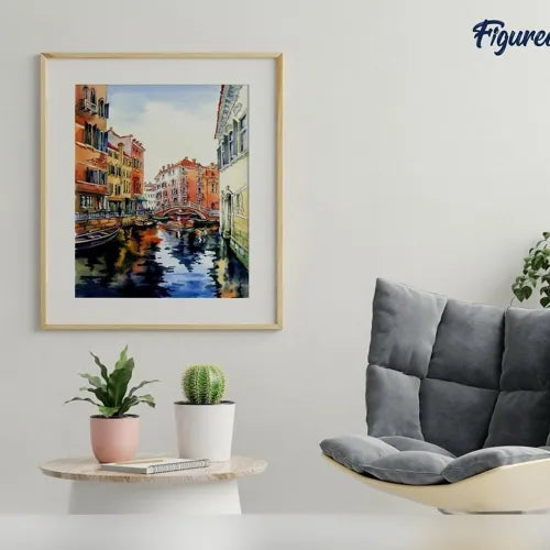 Peinture par Numéros Aquarelle de Venise — Toile 40×50 cm sur châssis