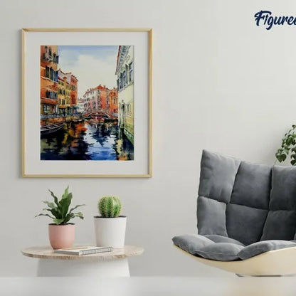 Peinture par Numéros Aquarelle de Venise — Toile 40×50 cm sur châssis