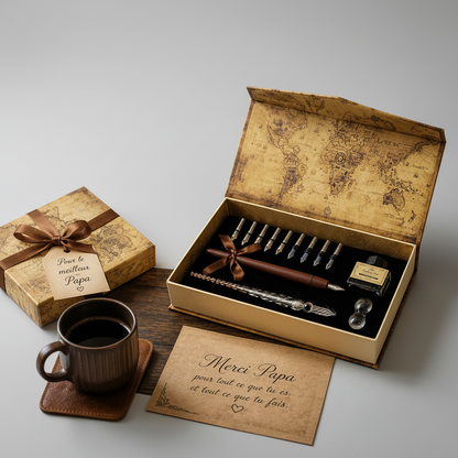 Set de Calligraphie Premium — Coffret Cadeau Complet avec Plumes & Encres Movadek