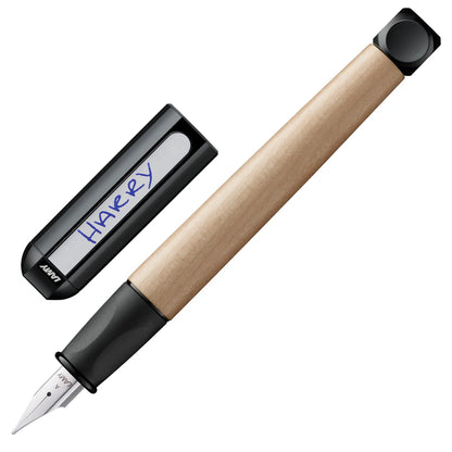 Stylo plume enfant Lamy abc black en bois d'érable avec capuchon personnalisable au prénom
