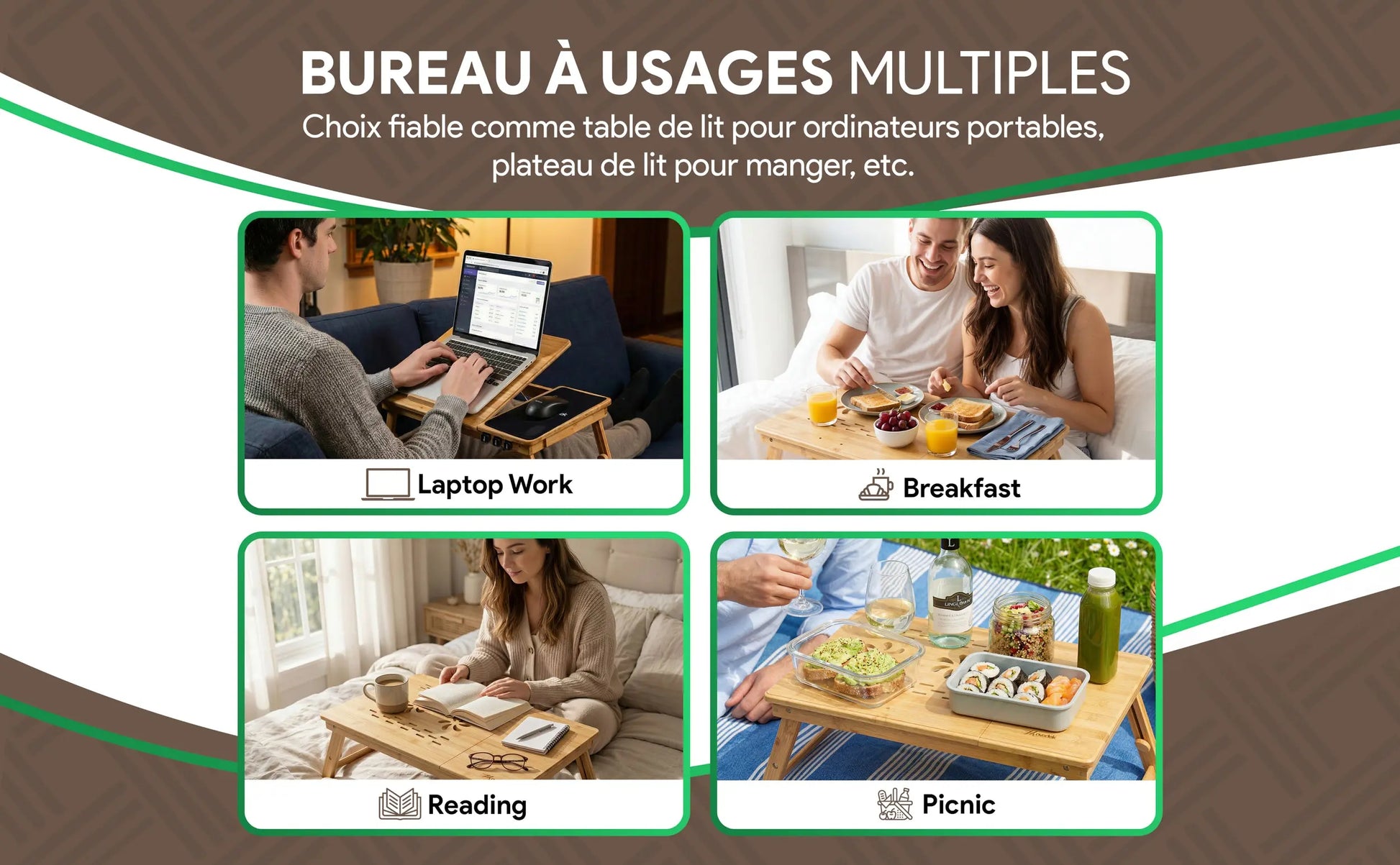 Table de lit Movadek repliée à plat (5 cm d'épaisseur) pour un rangement facile