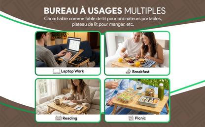Table de lit Movadek repliée à plat (5 cm d'épaisseur) pour un rangement facile