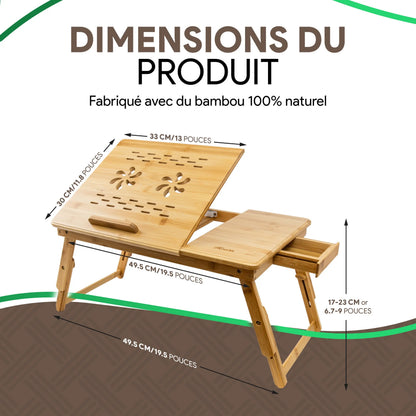 Pieds réglables en hauteur de la table de lit Movadek (22 à 27 cm)