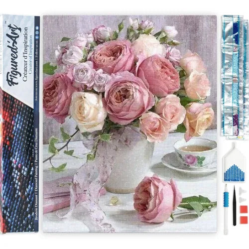 Broderie Diamant Bouquet de Roses — Kit Diamond Painting 5D 40×50 cm
