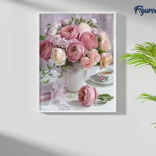 Broderie Diamant Bouquet de Roses — Kit Diamond Painting 5D 40×50 cm