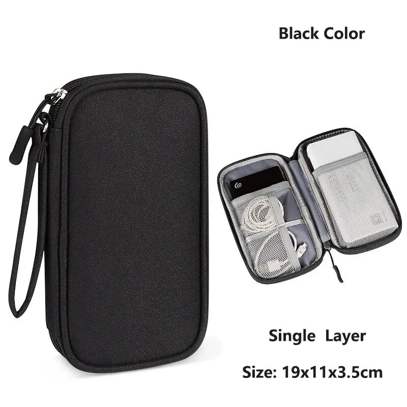 Waterproof Cable Organizer – Portable Travel Case for Chargers & USB Cables