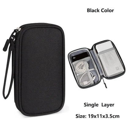 Waterproof Cable Organizer – Portable Travel Case for Chargers & USB Cables