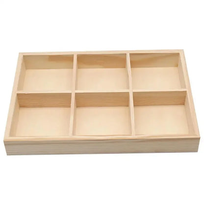 Boîte organiseur en bois — 6 compartiments, bureau & matériel créatif