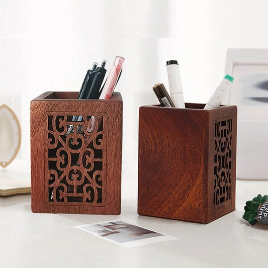 Chinese Style Wooden Pen Holder