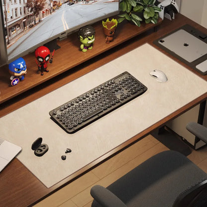 Retro Large Waterproof Mouse Pad – Non-Slip PU Suede Desk Mat