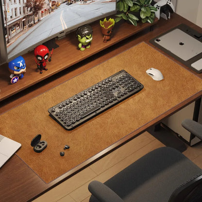 Retro Large Waterproof Mouse Pad – Non-Slip PU Suede Desk Mat