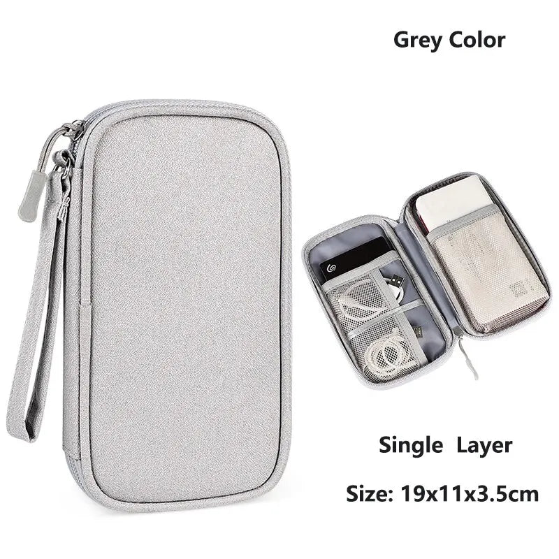 Waterproof Cable Organizer – Portable Travel Case for Chargers & USB Cables