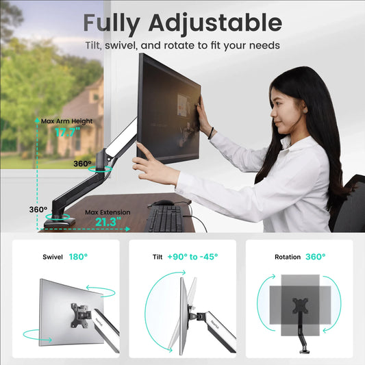NearHub MS-001 Monitor Arm – Flexible Single Screen Mount