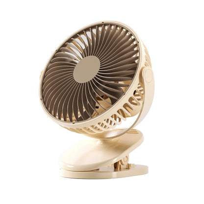 Rechargeable 360° USB Desk Fan – Clip-On & Stand Fan Combo