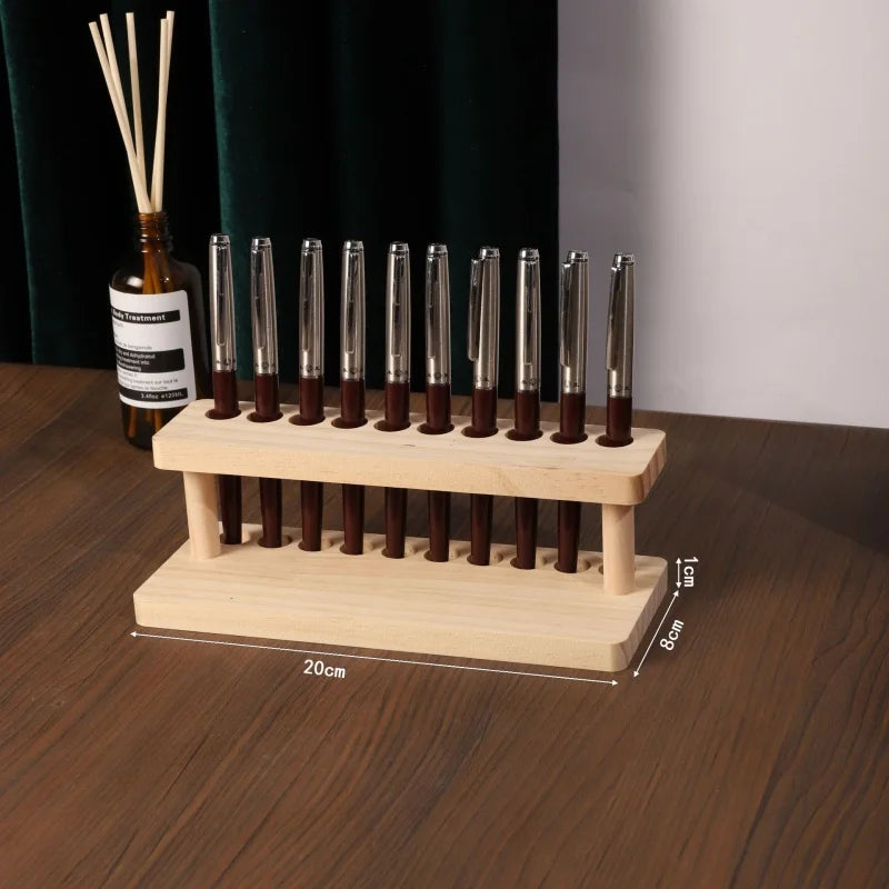 1PC Walnut Wood Multifunction Desk Organizer - Pen Holder, Phone Stand & Storage Solution for Office and School Movadek