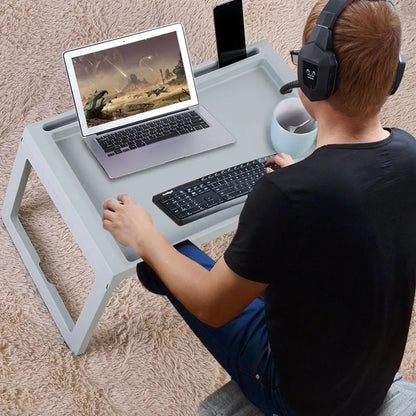 Foldable Bed Table – Portable Laptop Desk & Breakfast Tray