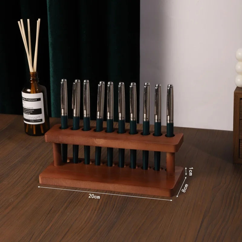 1PC Walnut Wood Multifunction Desk Organizer - Pen Holder, Phone Stand & Storage Solution for Office and School Movadek