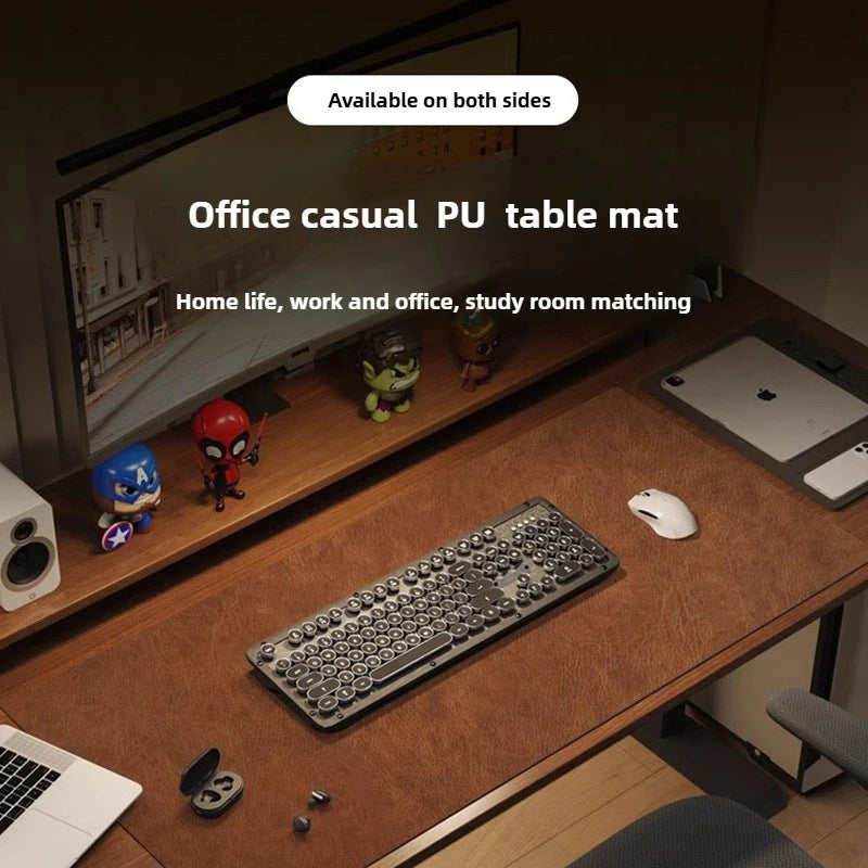 Retro Large Waterproof Mouse Pad – Non-Slip PU Suede Desk Mat