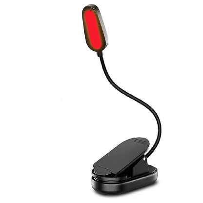 Amber Clip-On Book Light – USB Type-C Rechargeable, Blue Light Block