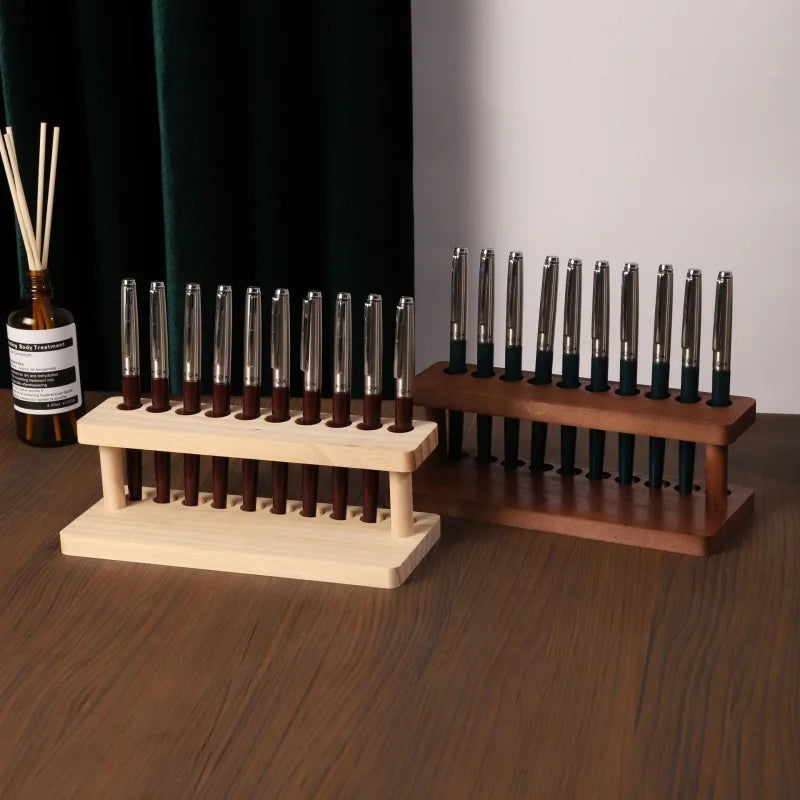 1PC Walnut Wood Multifunction Desk Organizer - Pen Holder, Phone Stand & Storage Solution for Office and School Movadek