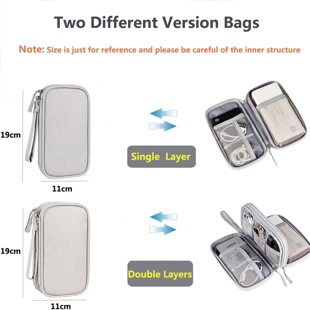 Waterproof Cable Organizer – Portable Travel Case for Chargers & USB Cables
