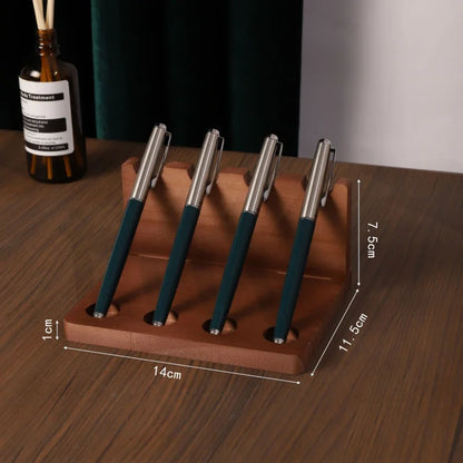 1PC Walnut Wood Multifunction Desk Organizer - Pen Holder, Phone Stand & Storage Solution for Office and School Movadek