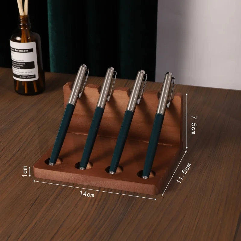 1PC Walnut Wood Multifunction Desk Organizer - Pen Holder, Phone Stand & Storage Solution for Office and School Movadek