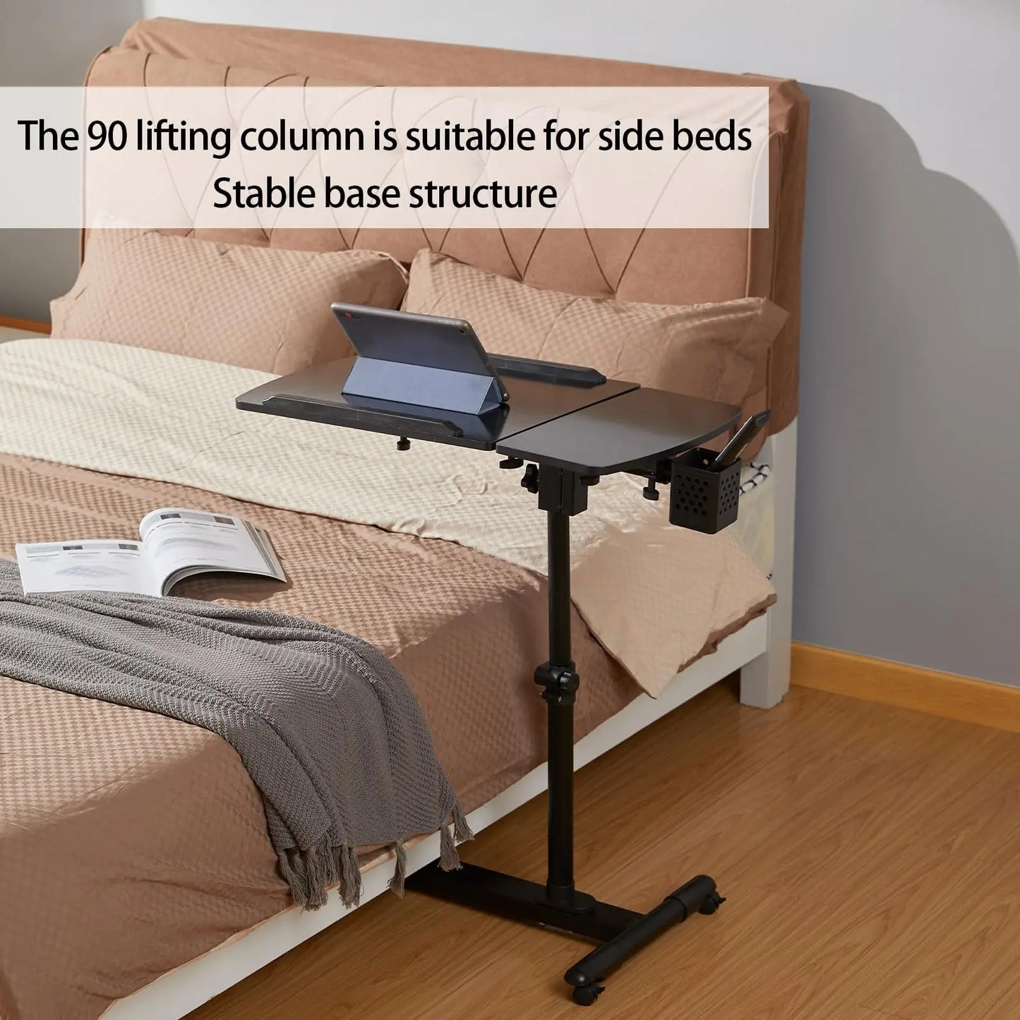 Adjustable Rolling Overbed Table